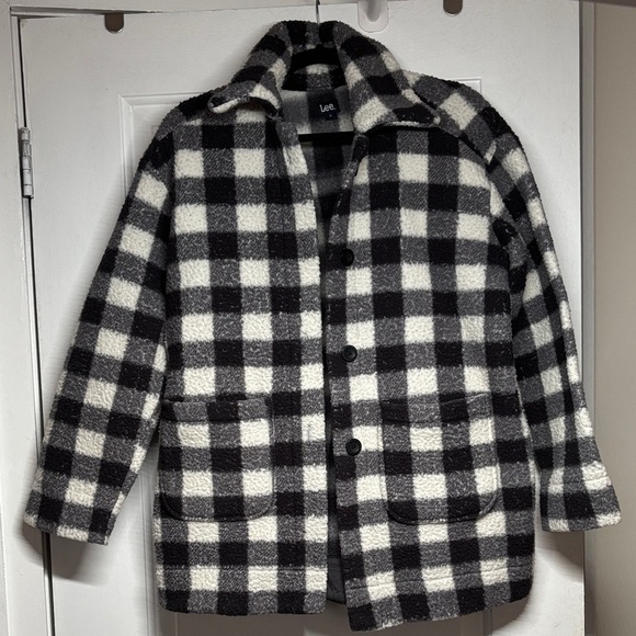 Lee Jackets & Blazers - Vintage Lee Fleece Gingham Shacket